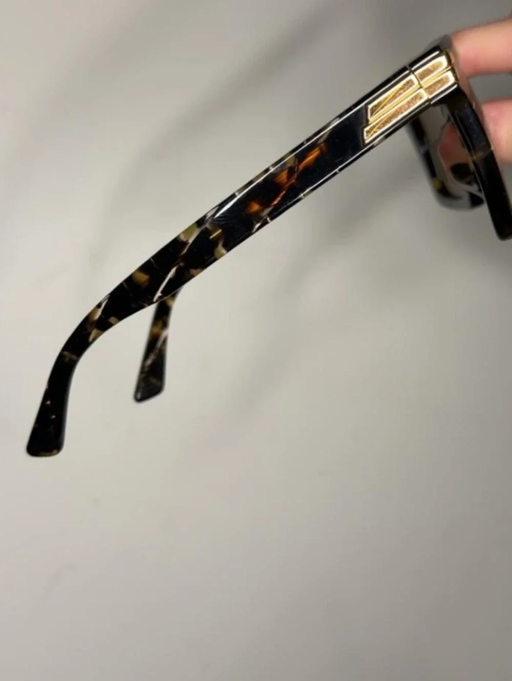 Bottega Veneta Black Tortoiseshell Square Sunglasses with Brown Lenses